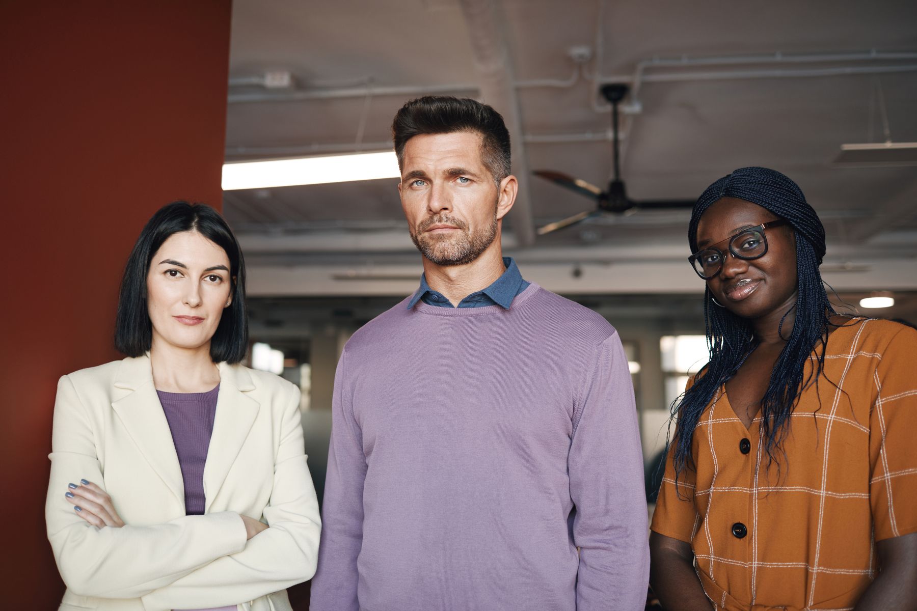 Professionals collaborating in an office